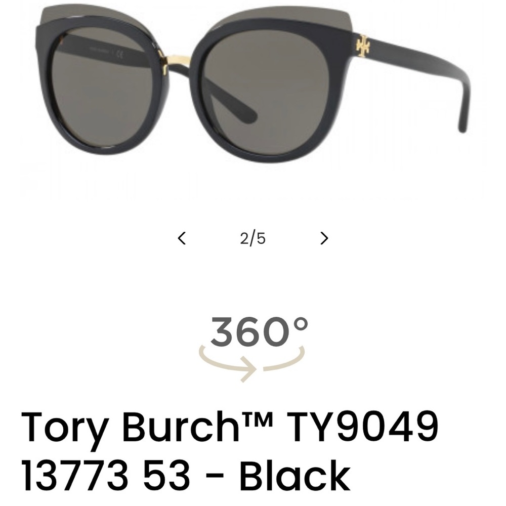 Tory Burch black sunglasses. - Picture 4 of 6